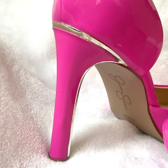 Hot Pink Patent D’Orsay Pointed Toe Heels Stiletto Barbiecore Sz 6.5 - Picture 14 of 15